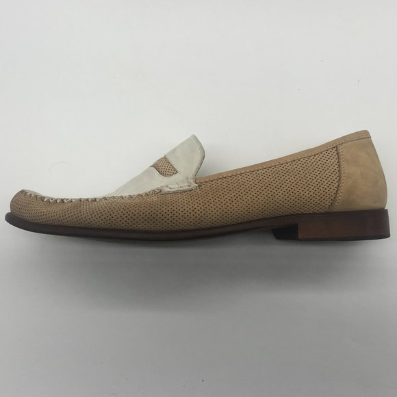 Zelli Italian Premium Men\'s Dress Leather Slip On Tan White Shoes-Size 11.5 main image 10